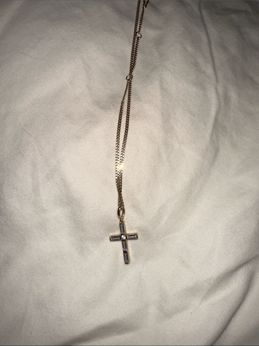 Gold-Tone Cross Pendant Necklace - Elegant Religious Jewelry